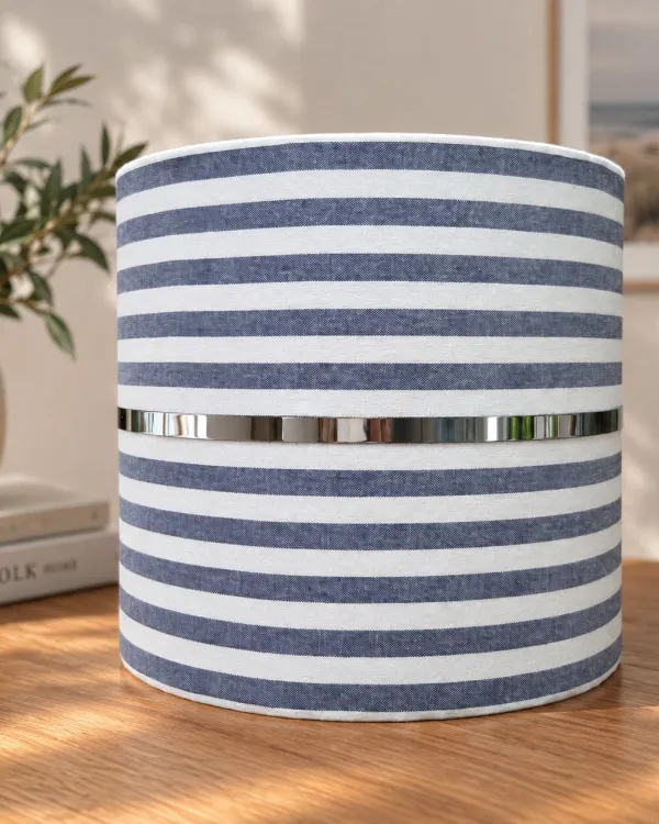 Mėlynai dryžuotas lempos gaubtas | Yurga Lampshades