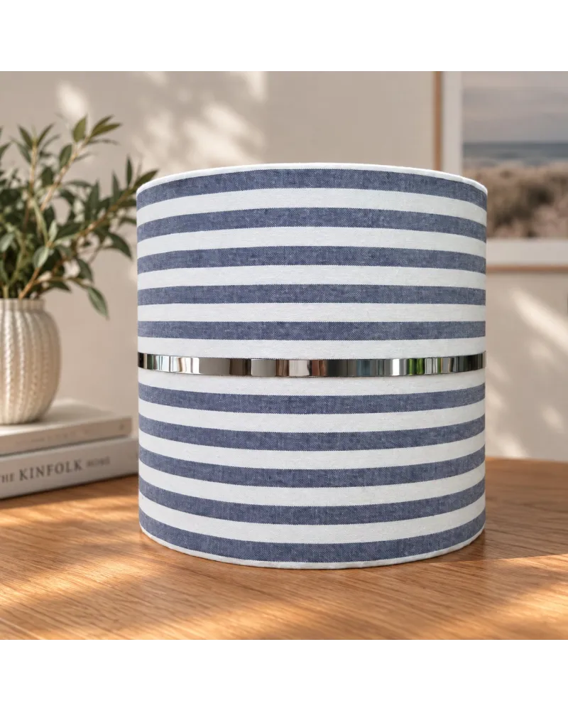 Mėlynai dryžuotas lempos gaubtas | Yurga Lampshades