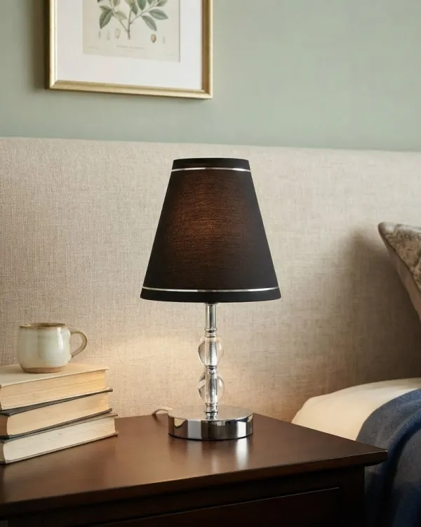 Mėlynas lempos gaubtas su sidabru | Yurga Lampshades